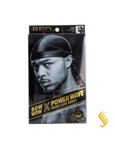 Red Kiss Power Wave Velvet Durag Black Capa De Cabello